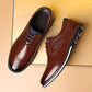 Men's Brown Polished Leather Lace Up Work Shoes