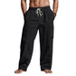 Men's Loose Fit Breathable Linen Wide Leg Cargo Pants
