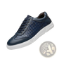 Men's Woven Leather Casual Sneakers White Black