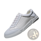 Men's Woven Leather Casual Sneakers White Black