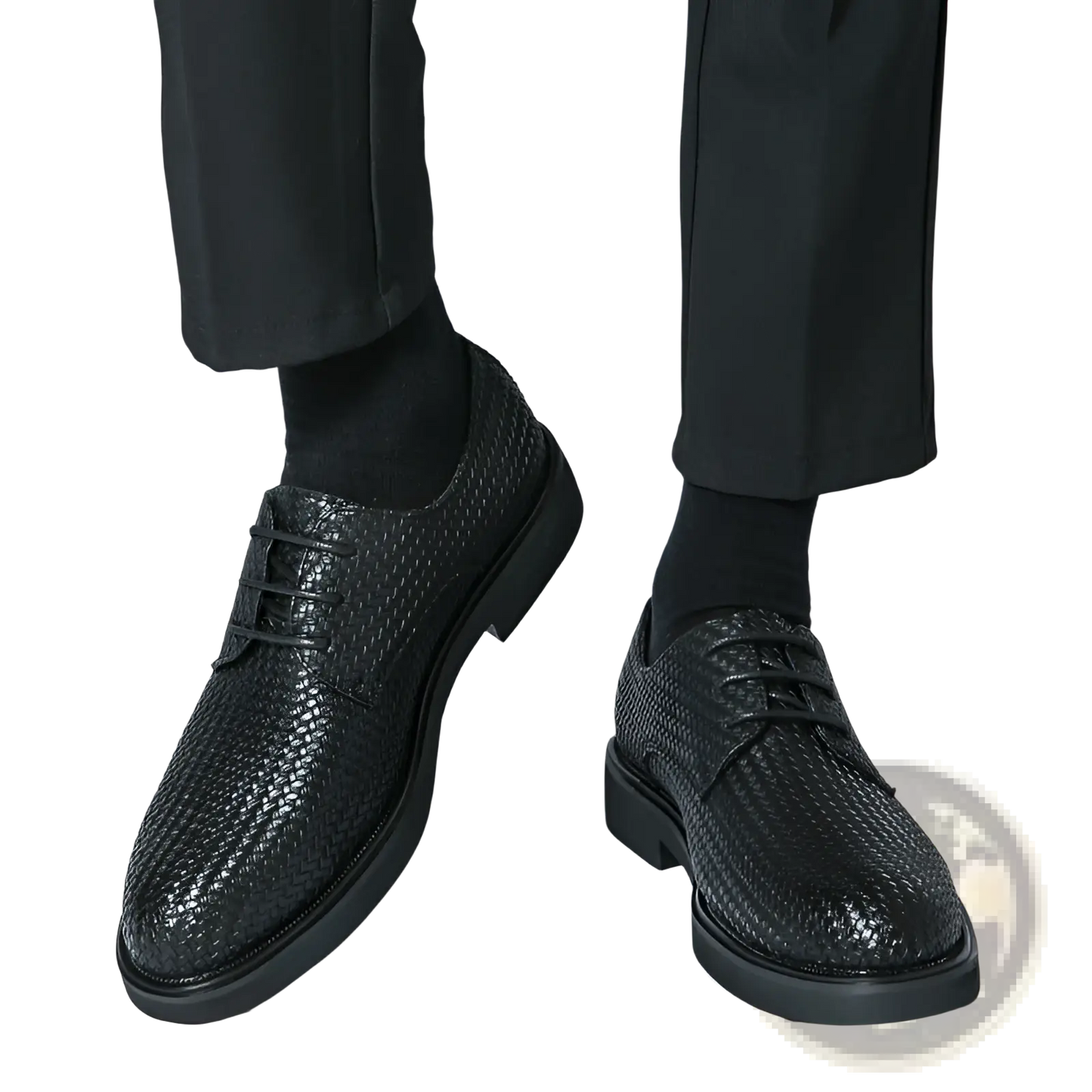 Men's Woven Leather Platform British Dress Shoes
