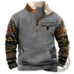 Men's Yellowstone Tribal Print Quarter Zip Fleece Hoodie
