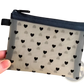 Mesh Makeup Bag with Black Heart Polka Dot Pattern