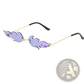 Metallic Flame Gemstone Sunglasses with Gradient Lenses