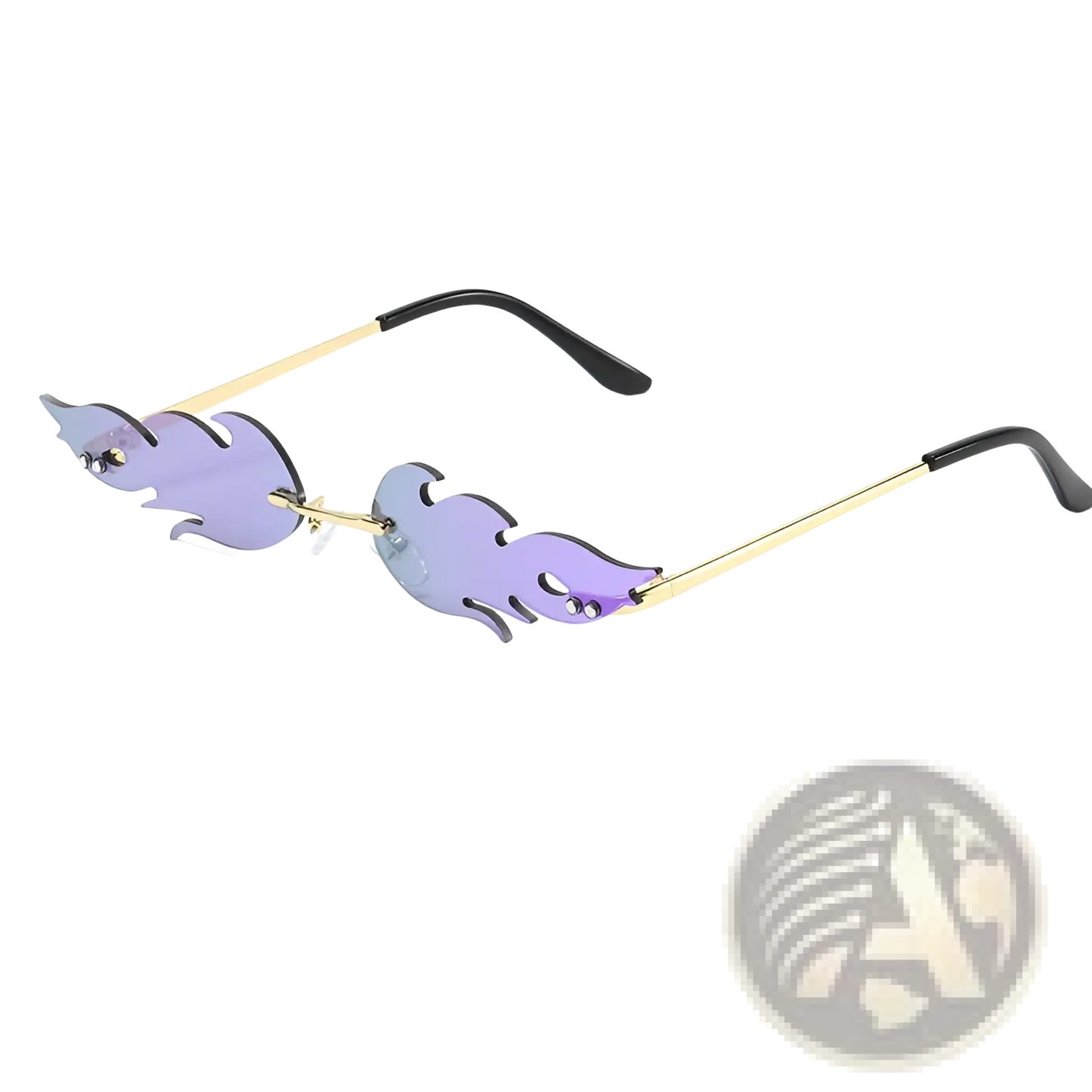 Metallic Flame Gemstone Sunglasses with Gradient Lenses