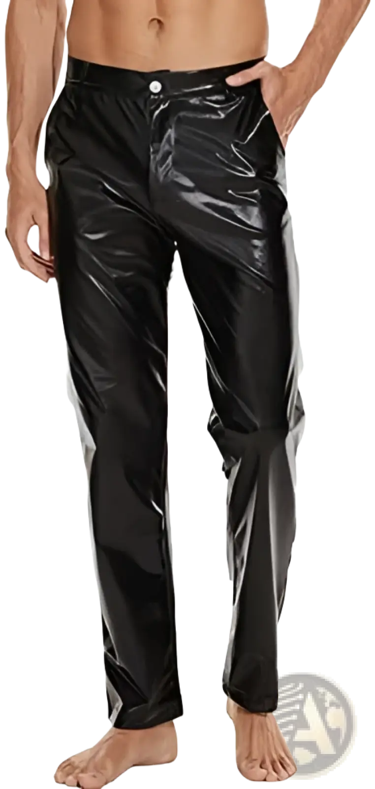 Metallic Silver High Waist Straight Leg Disco Pants