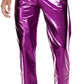 Metallic Silver High Waist Straight Leg Disco Pants