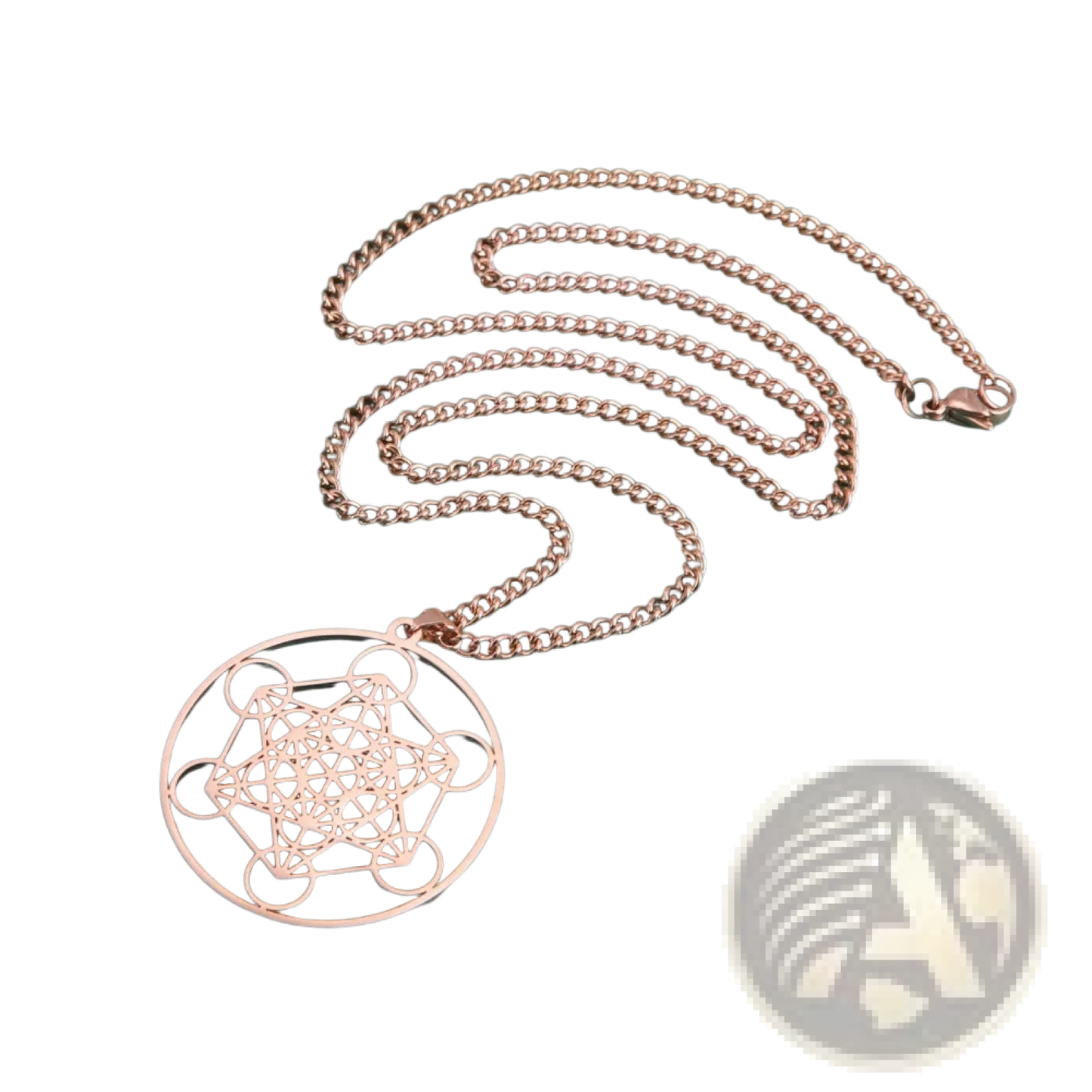Metatron Cube Stainless Steel Moon Goddess Necklace