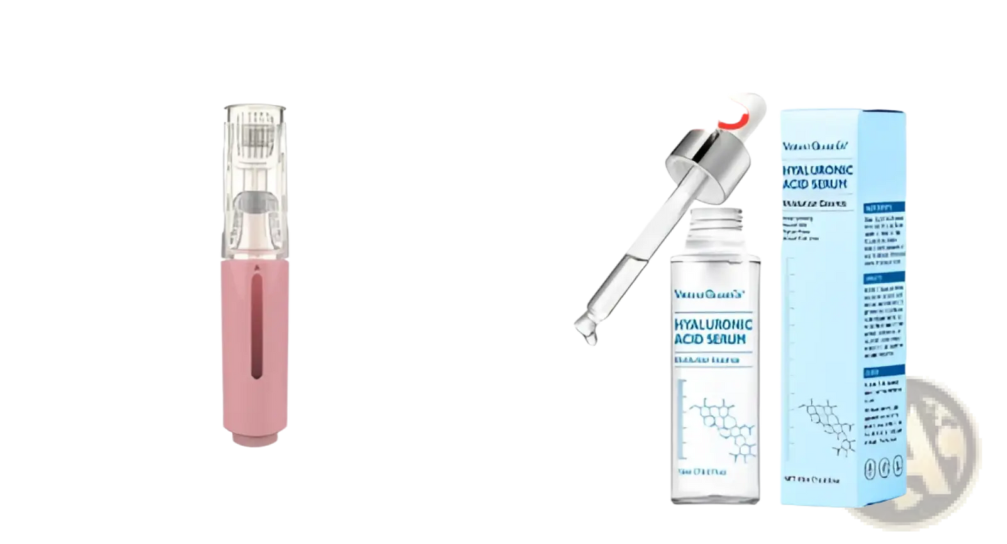 Microneedle Lip Roller and Serum Applicator Device