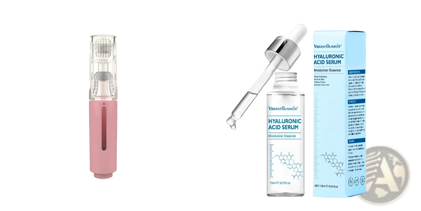 Microneedle Lip Roller and Serum Applicator Device