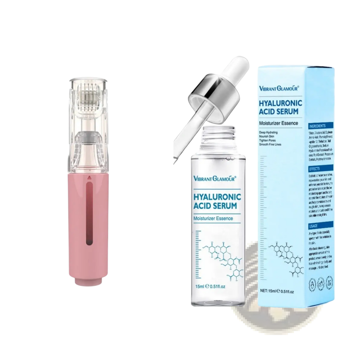 Microneedle Lip Roller and Serum Applicator Device
