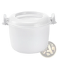 Microwave Rice Cooker with Steamer Lid and Handles