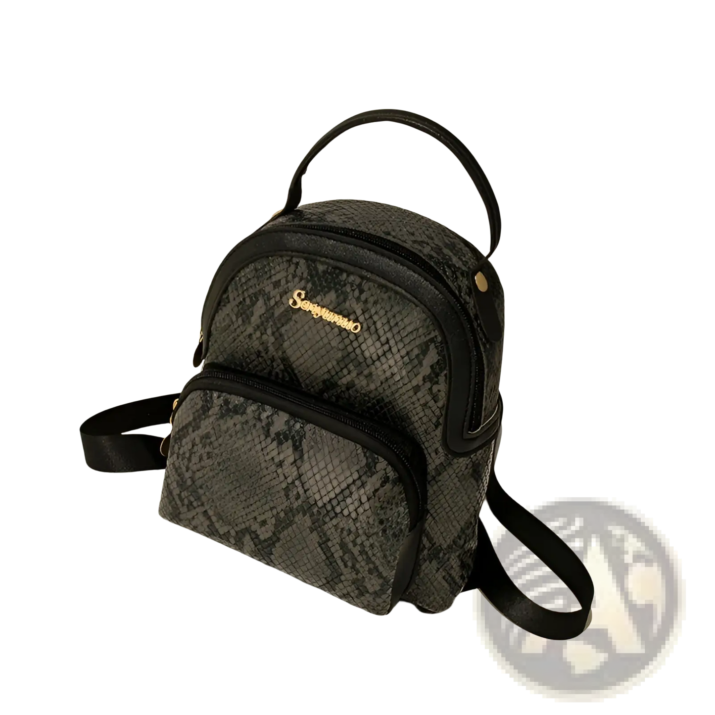 Mini Backpack Cow and Snake Print Korean Style