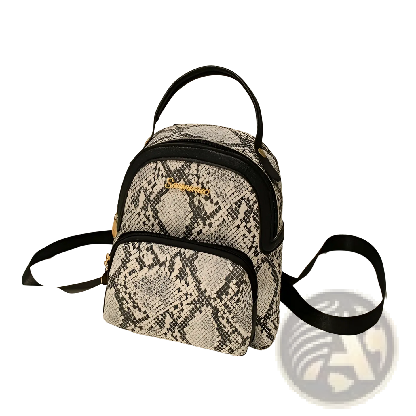 Mini Backpack Cow and Snake Print Korean Style