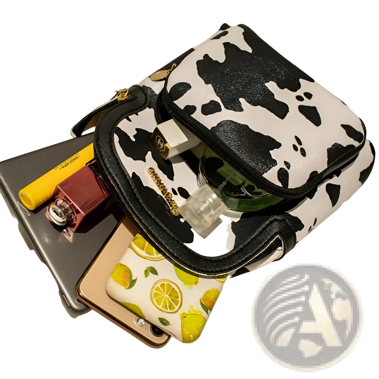 Mini Backpack Cow and Snake Print Korean Style