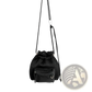 Mini Pink Mesh Drawstring Bucket Bag with Heart Charm