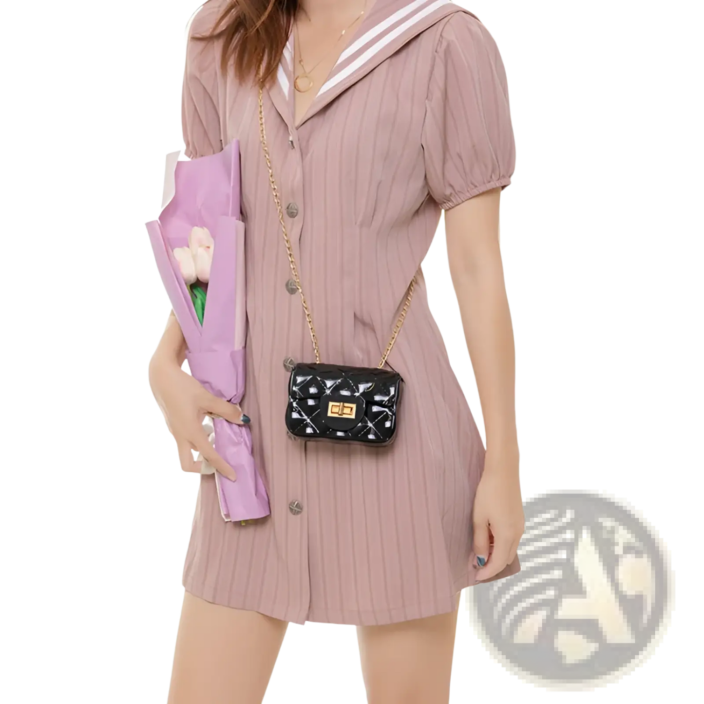 Mini Quilted Pearl Crossbody Bag for Women