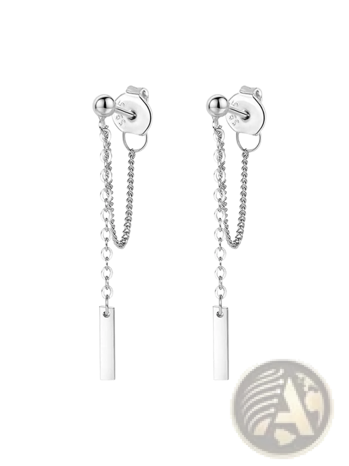 Minimalist Geometric Chain and Bar Dangle Earrings