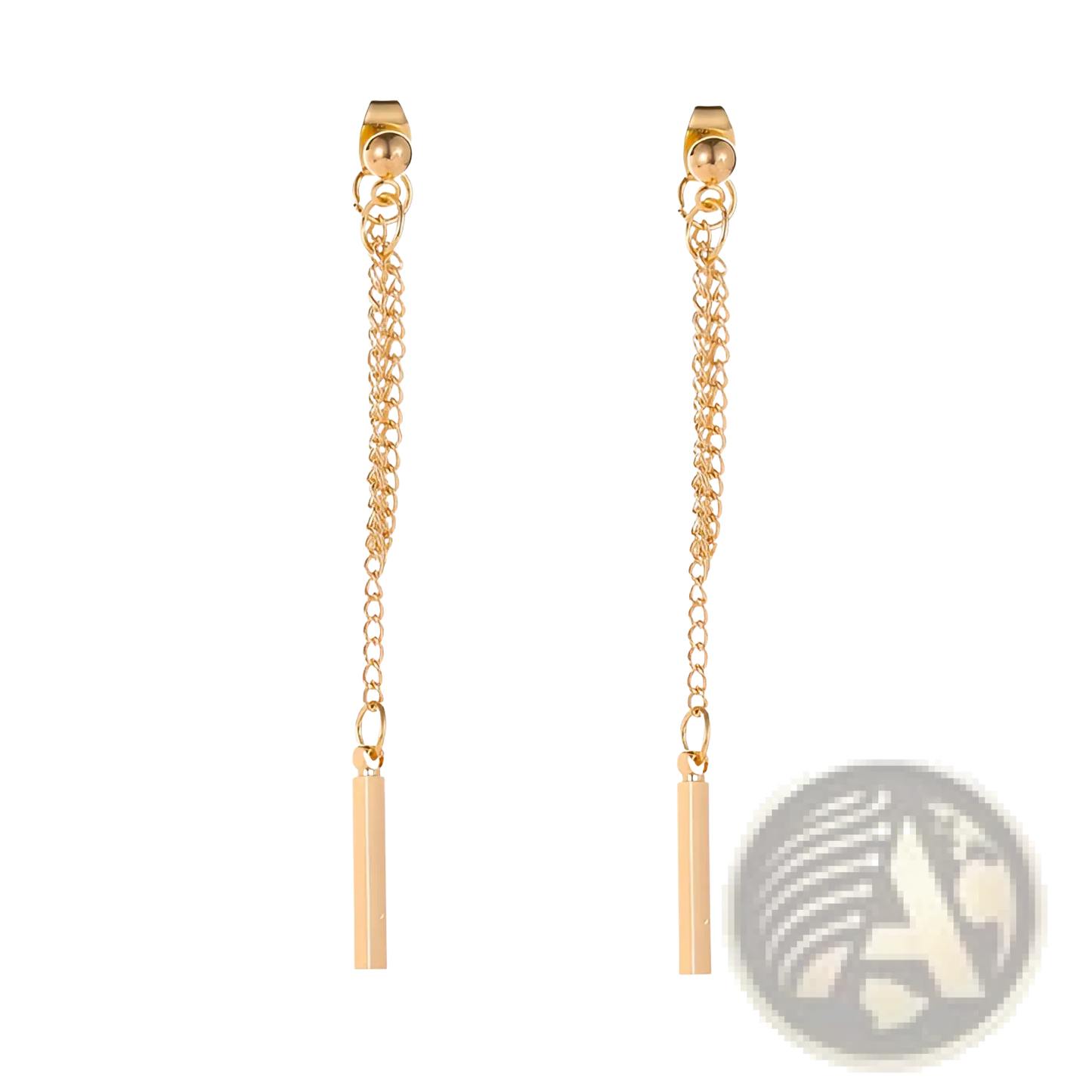 Minimalist Geometric Chain and Bar Dangle Earrings