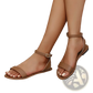 Minimalist Leather Ankle Strap Roman Sandals