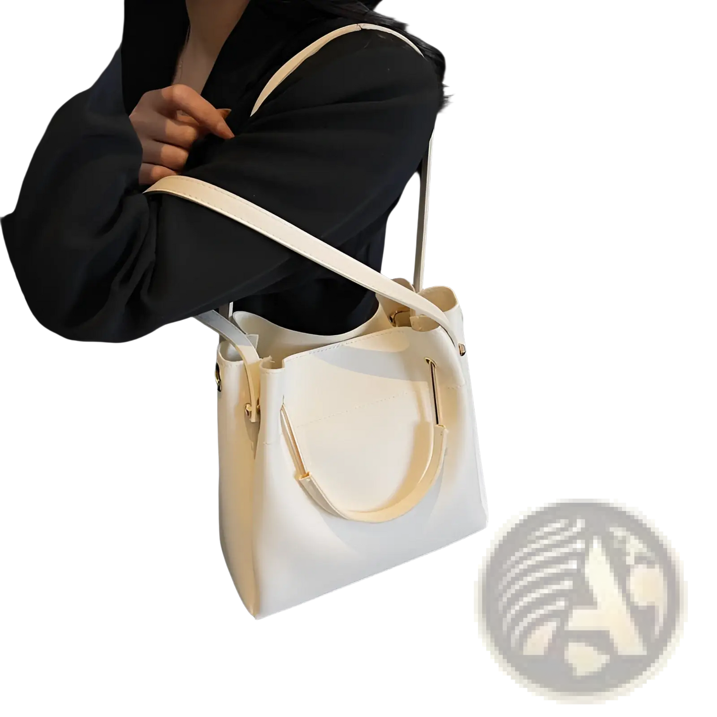 Minimalist Leather Bucket Bag with Detachable Strap