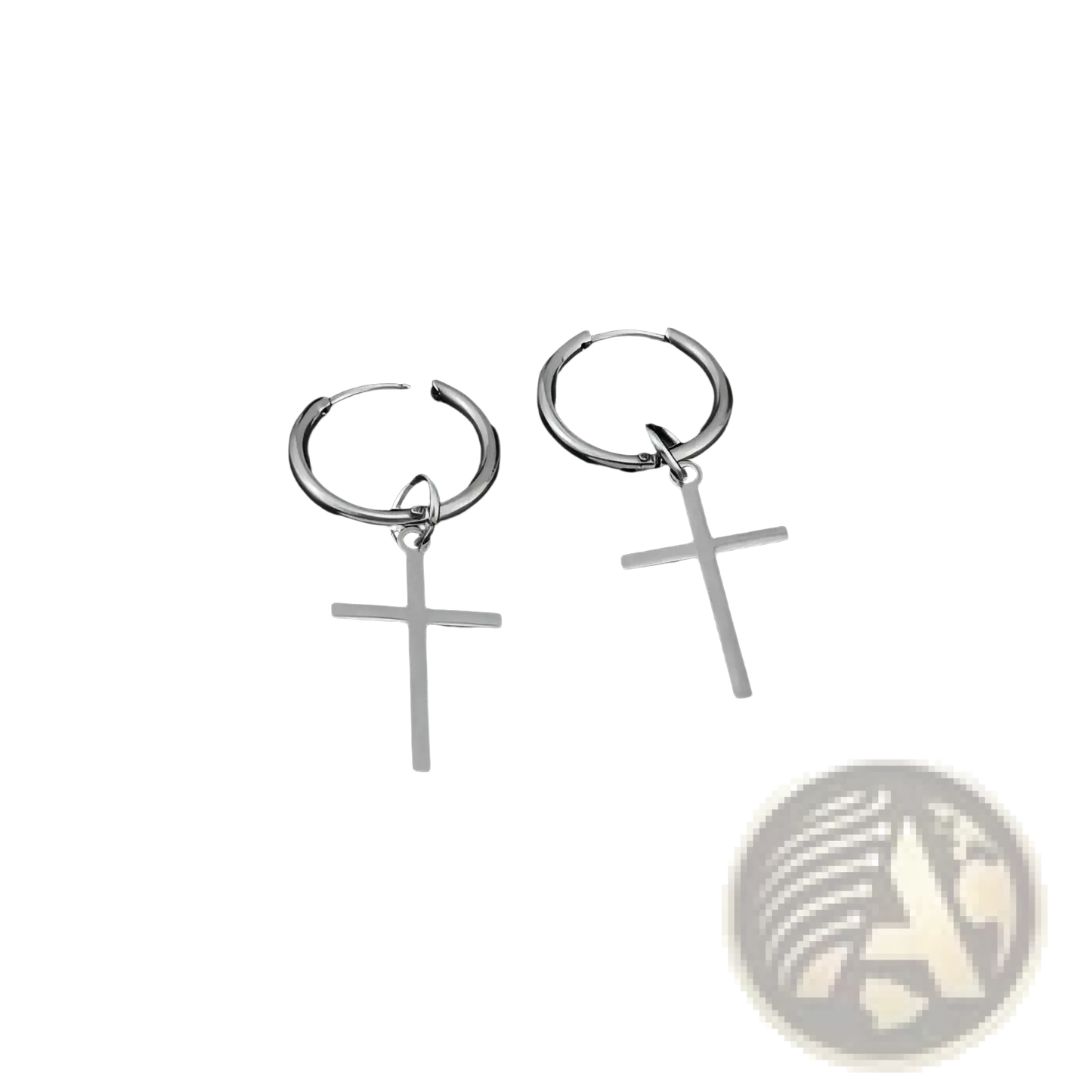 Minimalist Stainless Steel Cross Hoop Earrings