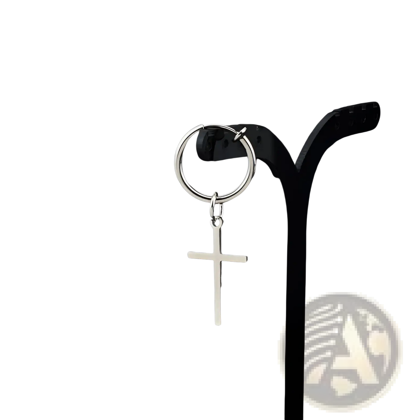 Minimalist Stainless Steel Cross Hoop Earrings