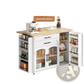 Mobile Kitchen Island with Foldable Worktop and Wheels