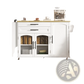 Mobile Kitchen Island with Foldable Worktop and Wheels
