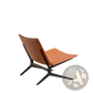 Modern Accent Chair Orange Saddle Leather Seating