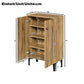 Modern Light Brown Double Door Shoe Cabinet with Metal Legs