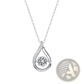 Moissanite Teardrop Halo Pendant in 925 Sterling Silver