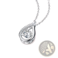 Moissanite Teardrop Halo Pendant in 925 Sterling Silver