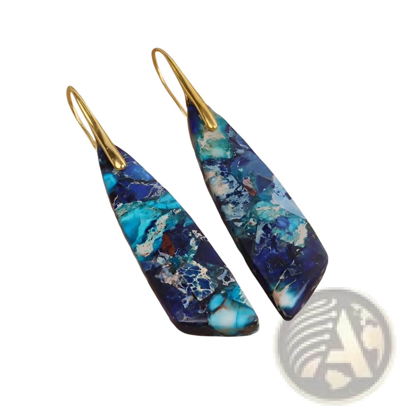Mosaic Geometric Stone Flower Drop Earrings