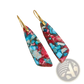 Mosaic Geometric Stone Flower Drop Earrings