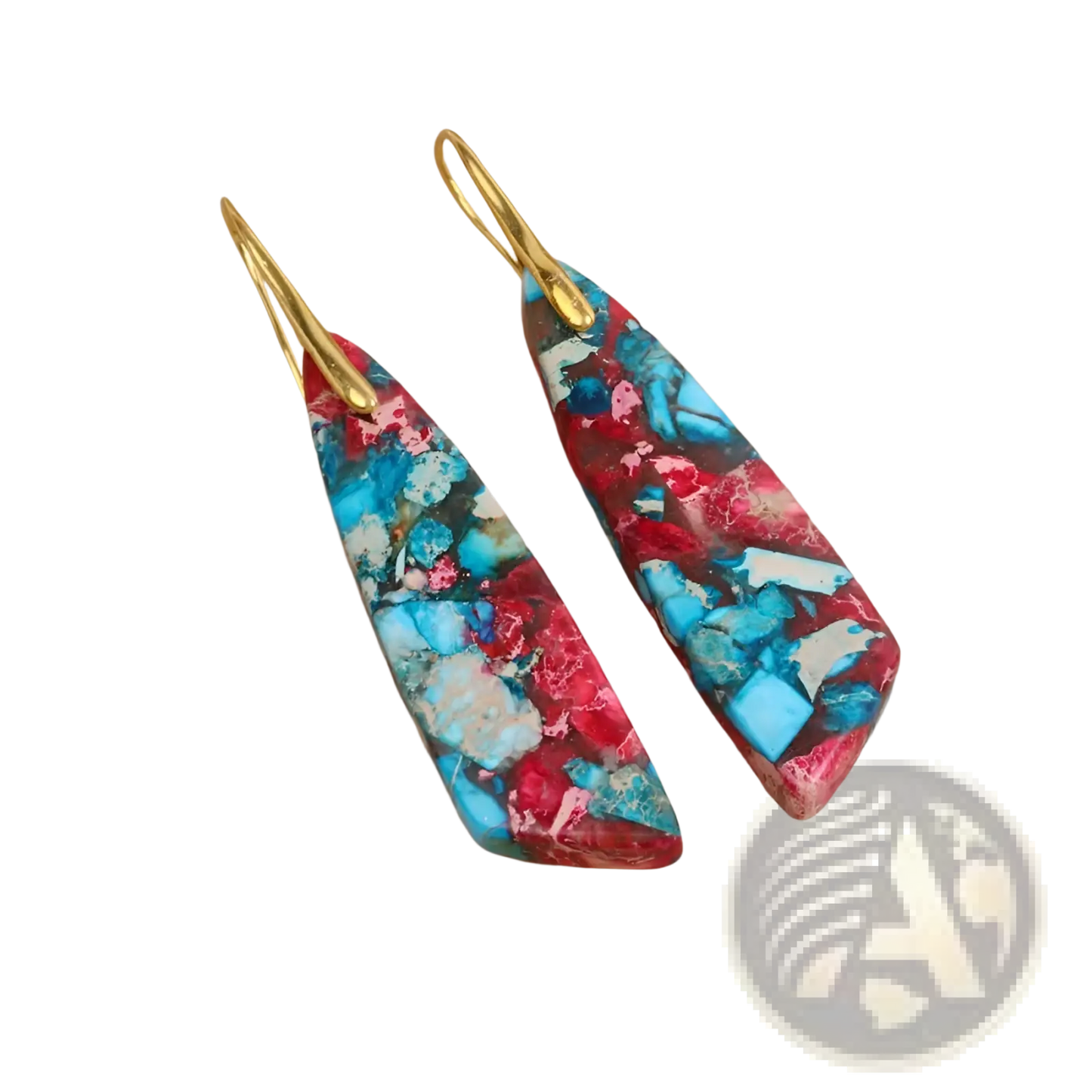 Mosaic Geometric Stone Flower Drop Earrings