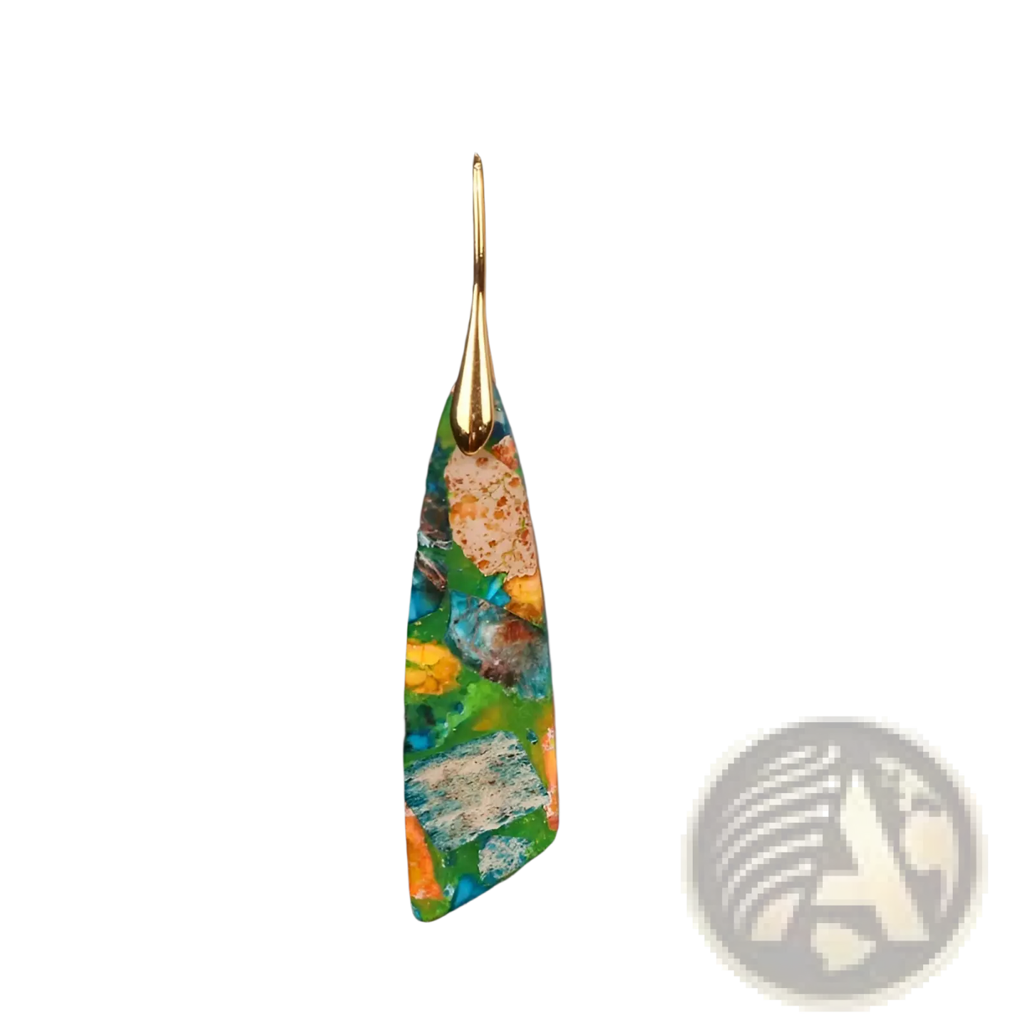 Mosaic Geometric Stone Flower Drop Earrings