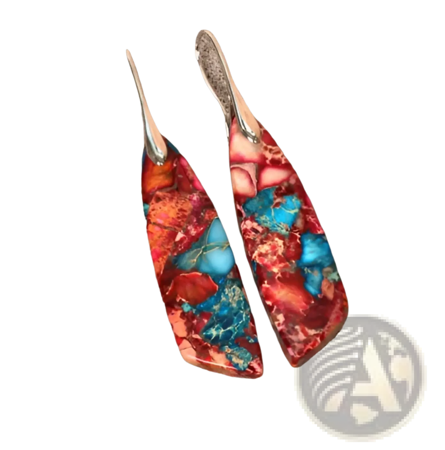 Mosaic Geometric Stone Flower Drop Earrings