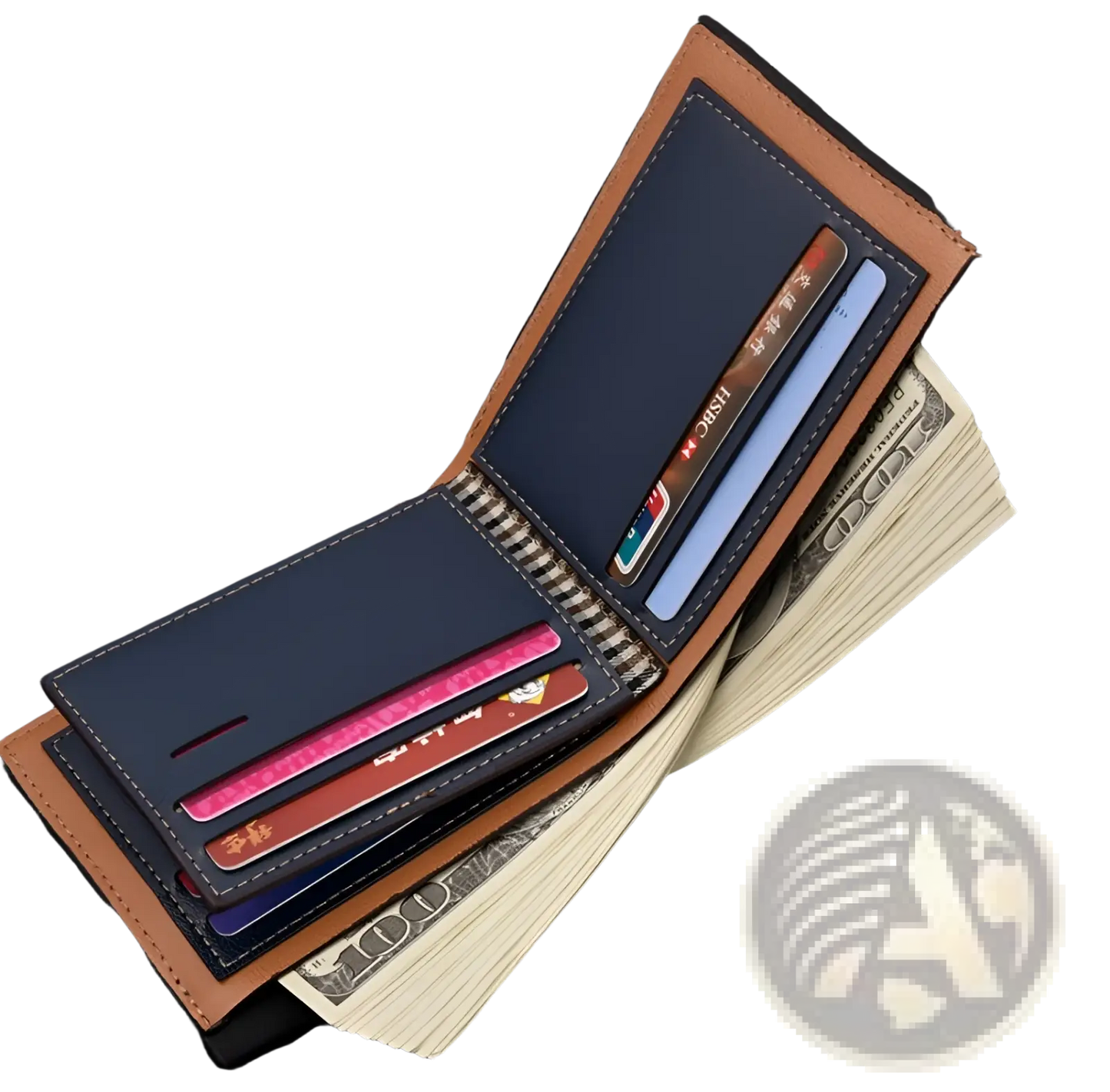 Multi-card Pu Leather Wallet with Embossed Logo