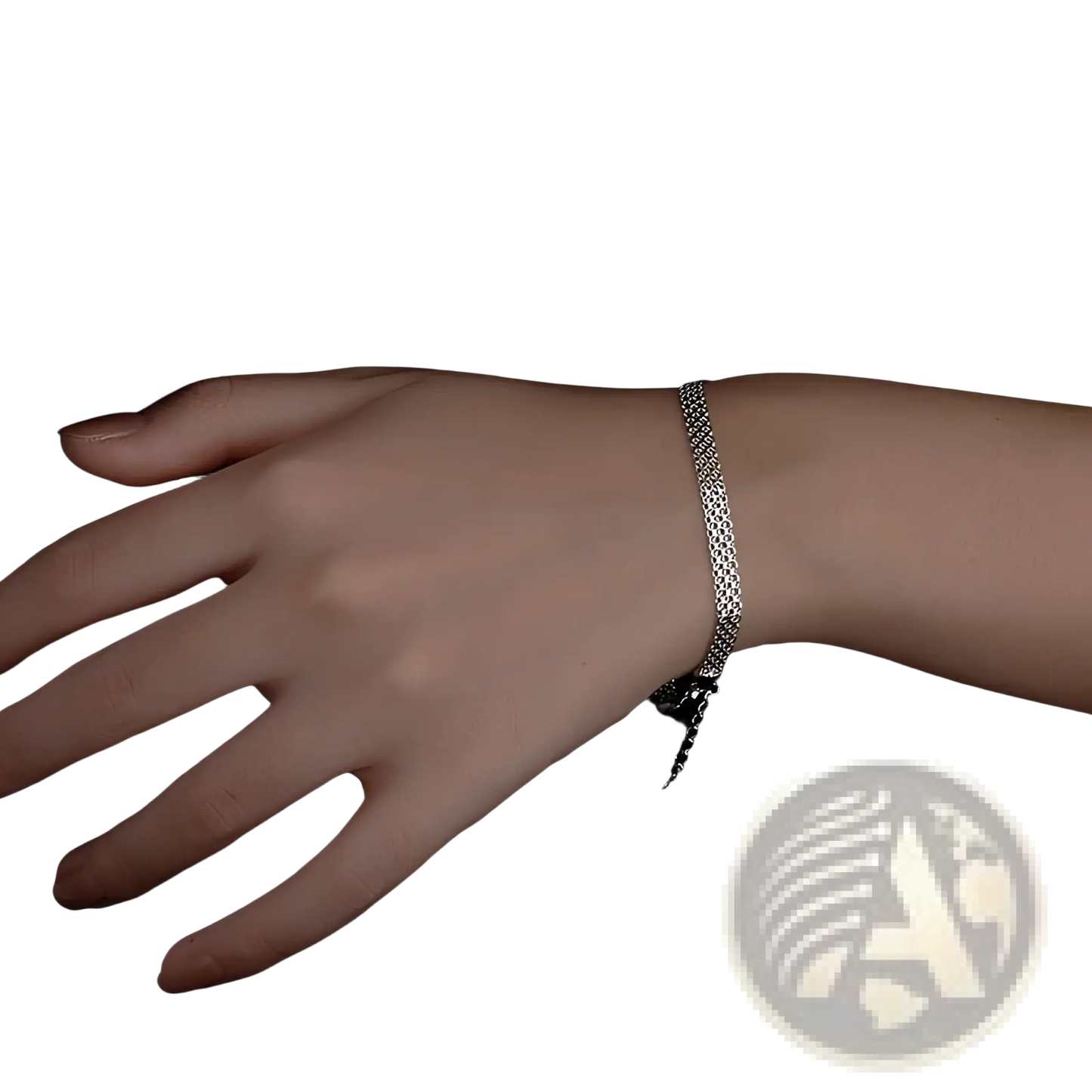 Multi-layer Silver Mesh Heart Clasp Bracelet