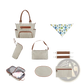 Multifunctional 8 Piece Striped Diaper Bag and Accessory Set