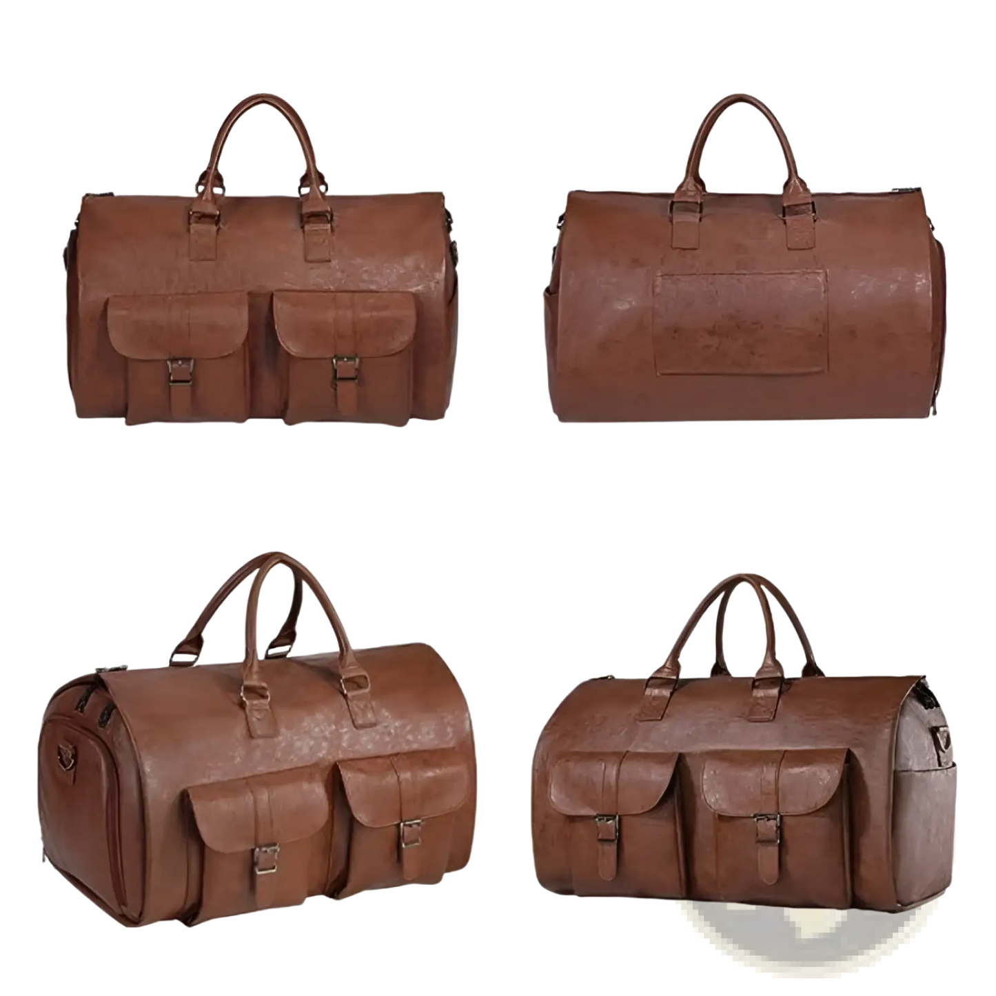 Multifunctional Canvas and Leather Folding Travel Duffel Bag