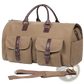 Multifunctional Canvas and Leather Folding Travel Duffel Bag