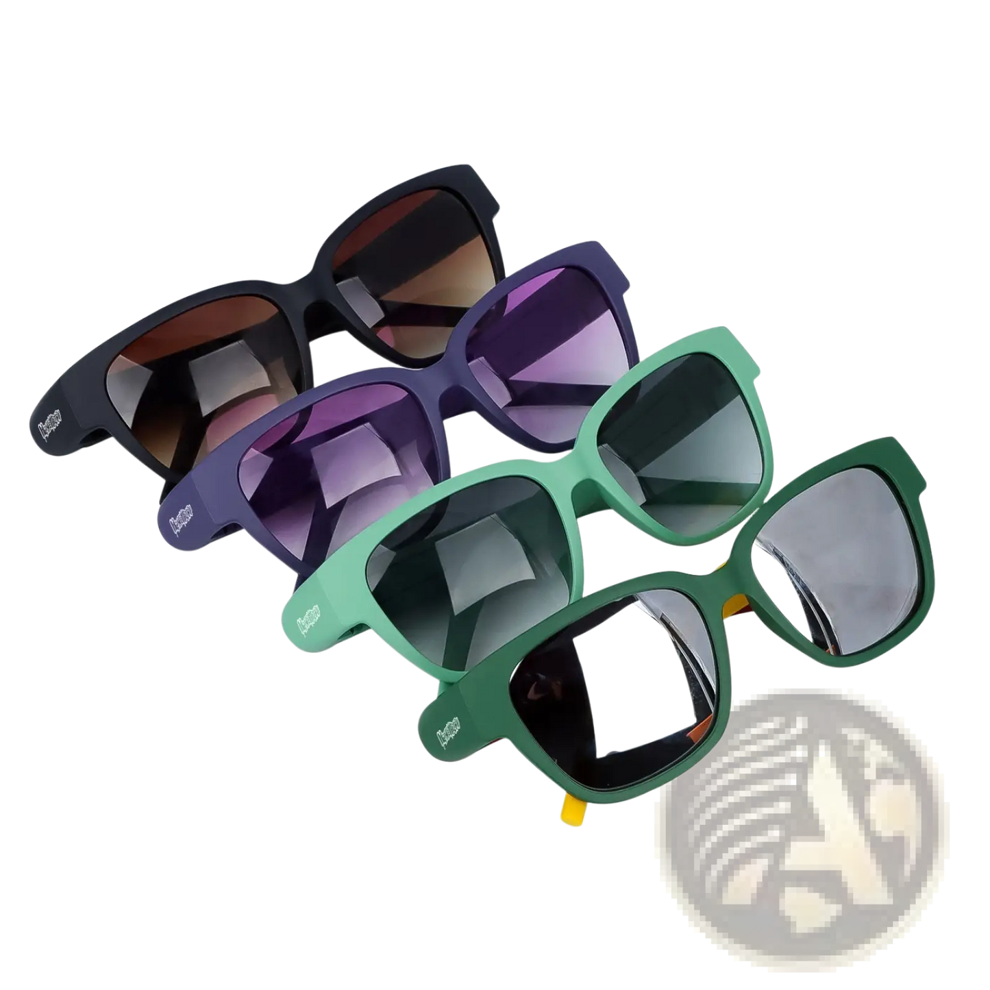 Multifunctional Rectangular Sunglasses with Removable Storage Tube