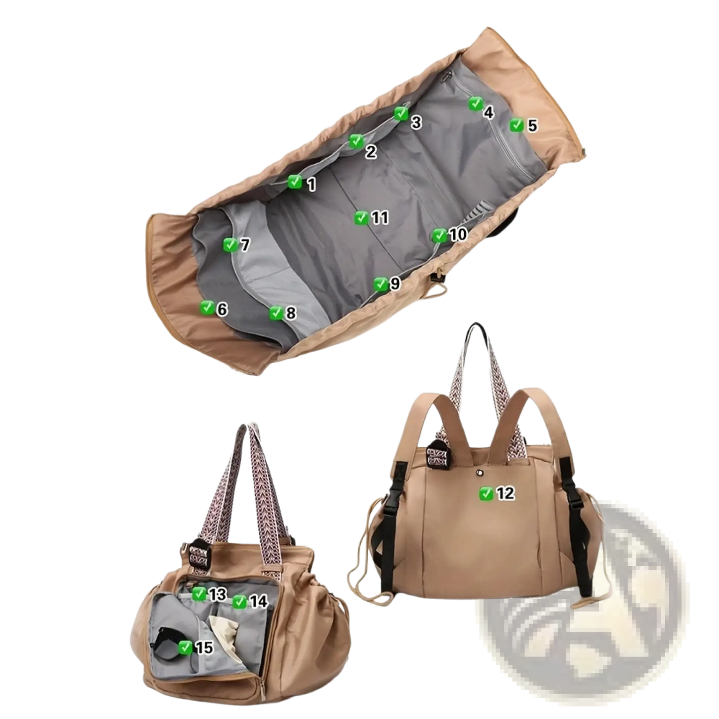 Multifunctional Waterproof Nylon Fashion Tote and Backpack