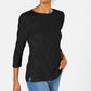 INC International Concepts Women's Puff-Sleeve Top Navy Size Small