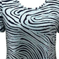 JM Women's Collection Petite Zebra-Print Scoop-Neck Top Turq/Aqua Size Petite