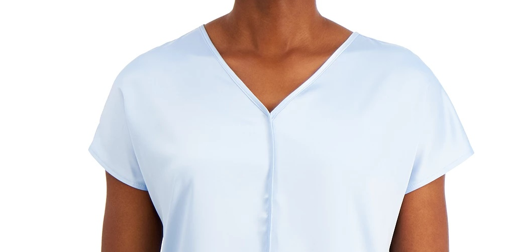 Alfani Women's V-Neck Top Dark Blue Size Large