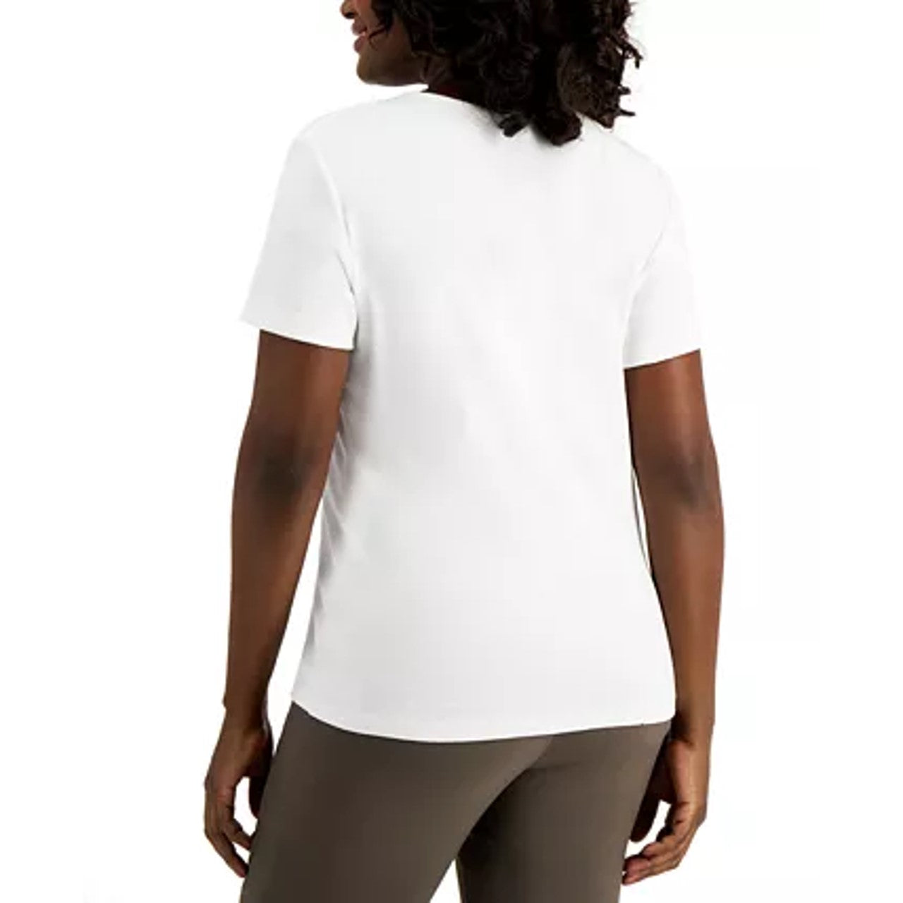 Karen Scott Women's Cotton V-Neck Top White Size Extra Small