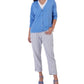 Black Tape Women's V Neck Cardigan Blue Size Large